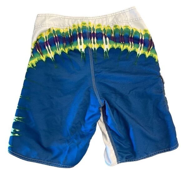 Billabong Mens Drop In and Tune In Boardshorts White Blue Tie Dye Size 32 - Picture 2 of 8